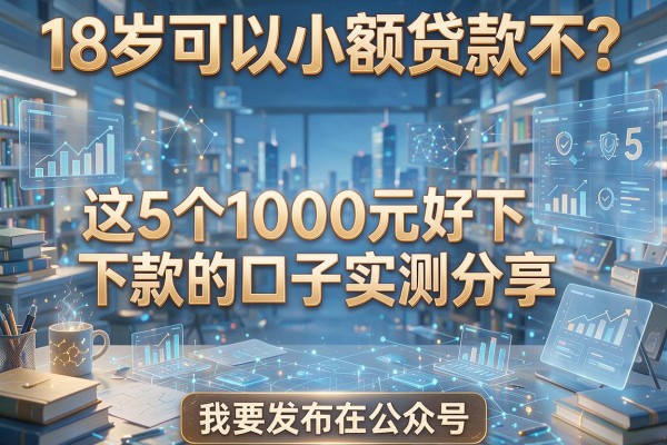 18岁可以小额贷款不?这5个1000元好下款的口子实测分享