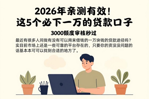 2026年亲测有效!这5个必下一万的贷款口子,3000额度审核秒过