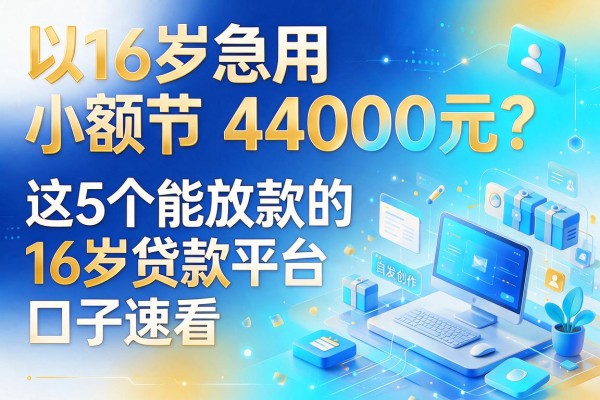 16岁急用小额4000元？这5个能放款的16岁贷款平台口子速看