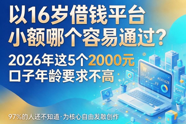 16岁借钱平台小额哪个容易通过?2026年这5个2000元口子年龄要求不高,97%的人还不知道