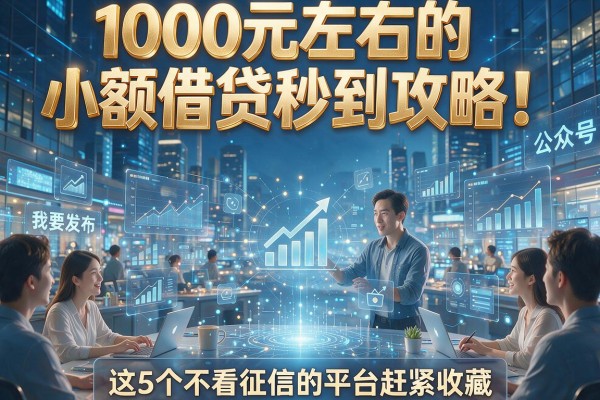 1000元左右的小额借贷秒到攻略！这5个不看征信的平台赶紧收藏