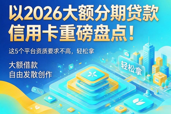 2026大额分期贷款信用卡重磅盘点!这5个平台资质要求不高,大额借款轻松拿