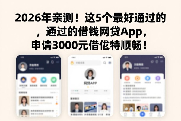 2026年亲测！这5个最好通过的借钱网贷app，申请3000元借款特顺畅！