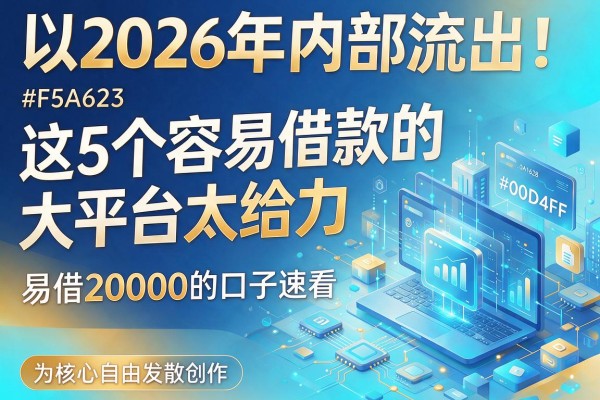 2026年内部流出!这5个容易借款的大平台太给力,易借20000的口子速看