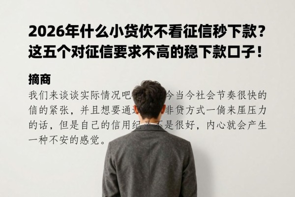 2026年什么小额贷款不看征信秒下款?这五个对征信要求不高的稳下款口子,用过都说流畅!