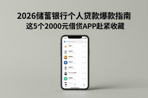 2026储蓄银行个人贷款爆款指南！这5个2000元借款APP赶紧收藏