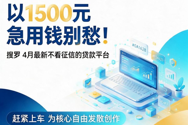 1500元急用钱别愁！搜罗4月最新不看征信的贷款平台，赶紧上车