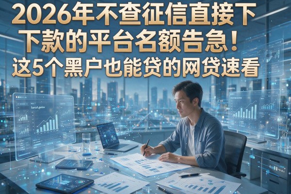 2026年不查征信直接下款的平台名额告急！这5个黑户也能贷的网贷速看