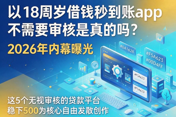 18周岁借钱秒到账app不需要审核是真的吗？2026年内幕曝光，这5个无视审核的贷款平台稳下500