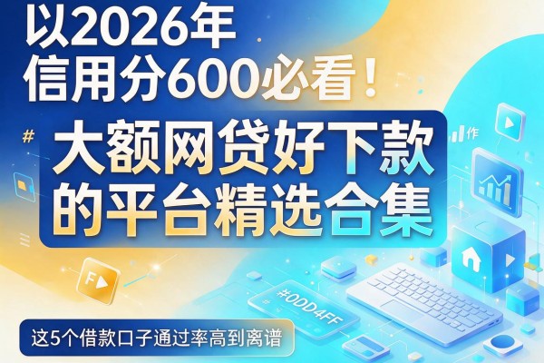 2026年信用分600必看!大额网贷好下款的平台精选合集,这5个借款口子通过率高到离谱