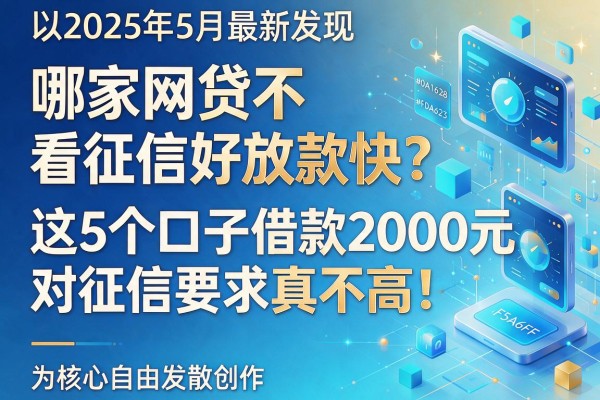 2025年5月最新发现:哪家网贷不看征信好放款快?这5个口子借款2000元对征信要求真不高!