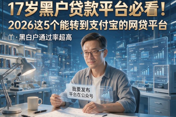 17岁黑户贷款平台必看!2026这5个能转到支付宝的网贷平台,黑白户通过率超高