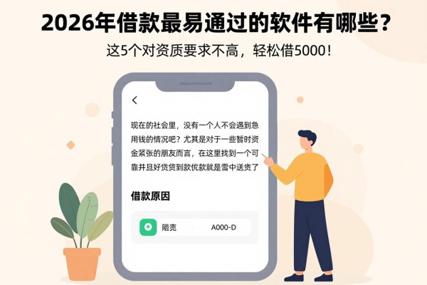 2026年借款最容易通过的软件有哪些?这5个对资质要求不高,轻松借5000!