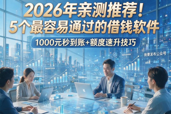 2026年亲测推荐!5个最容易通过的借钱软件,1000元秒到账+额度速升技巧