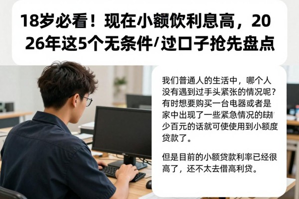 18岁必看！现在小额贷款利息高，2026年这5个无条件秒过口子抢先盘点