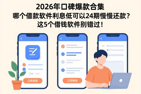 2026年口碑爆款合集：哪个借款软件利息低可以24期慢慢还款？这5个借钱软件别错过！