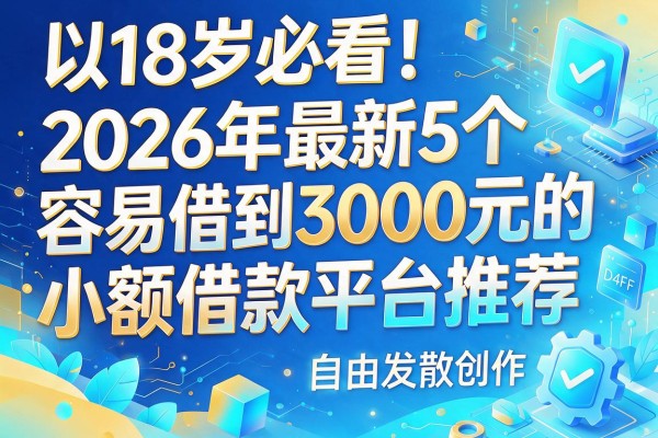 18岁必看!2026年最新5个容易借到3000元的小额借款平台推荐