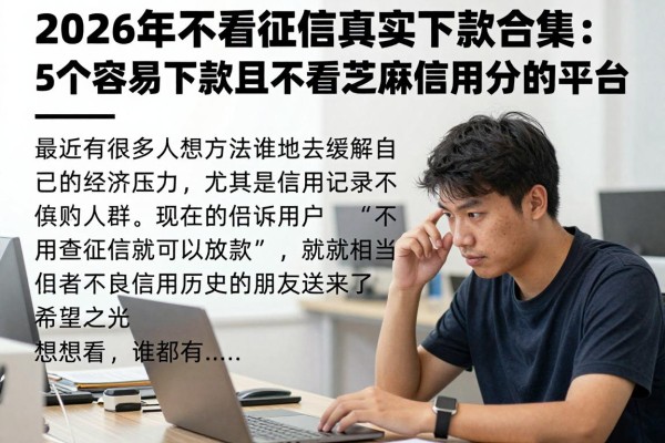 2026年不看征信真实下款合集：5个容易下款且不看芝麻信用分的平台