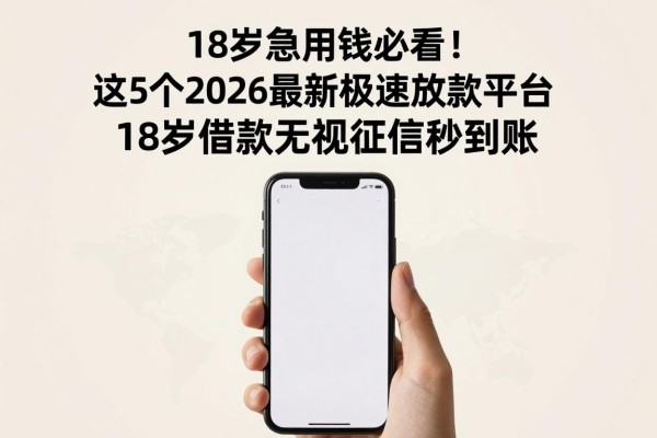 18岁急用钱必看！这5个2026最新极速放款平台，18岁借款无视征信秒到账