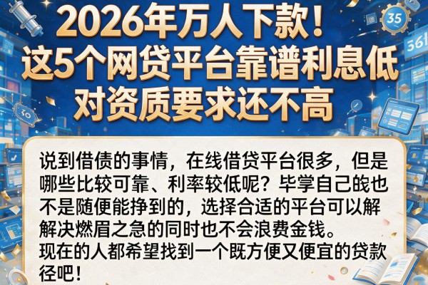 2026年万人下款!这5个网贷平台靠谱利息低,对资质要求还不高
