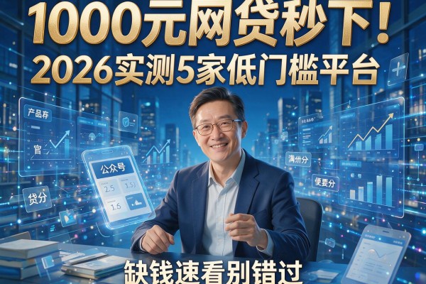 1000元网贷秒下!2026实测5家低门槛平台,缺钱速看别错过
