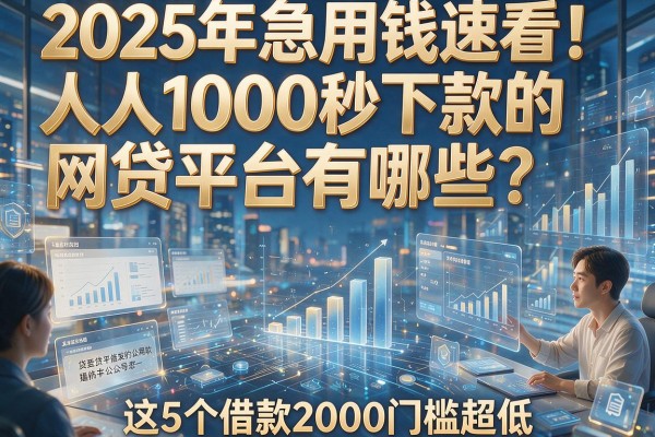 2025年急用钱速看!人人1000秒下款的网贷平台有哪些?这5个借款2000门槛超低