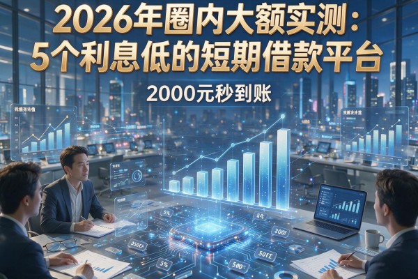 2026年圈内大额实测:5个利息低的短期借款平台,2000元秒到账!