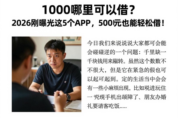 1000元哪里可以借?2026刚曝光这5个APP,5000元也能轻松借!