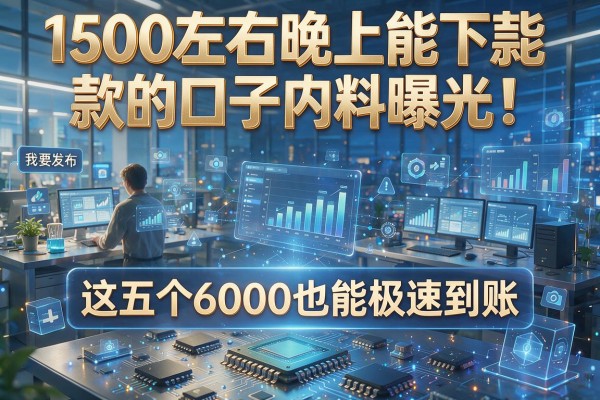 1500左右晚上能下款的口子内料曝光!这五个6000也能极速到账