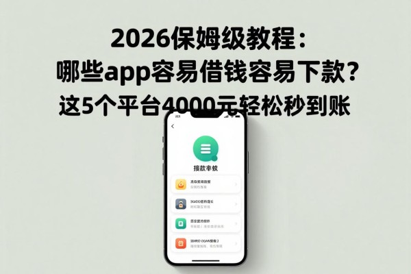2026保姆级教程:哪些app容易借钱容易下款?这5个平台4000元轻松秒到账
