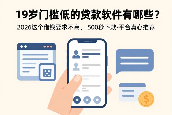 19岁门槛低的贷款软件有哪些?2026这5个借钱要求不高、500秒下款的速贷优质平台真心推荐