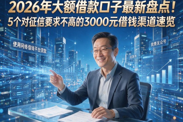 2026年大额借款口子最新盘点！5个对征信要求不高的3000元借钱渠道速览