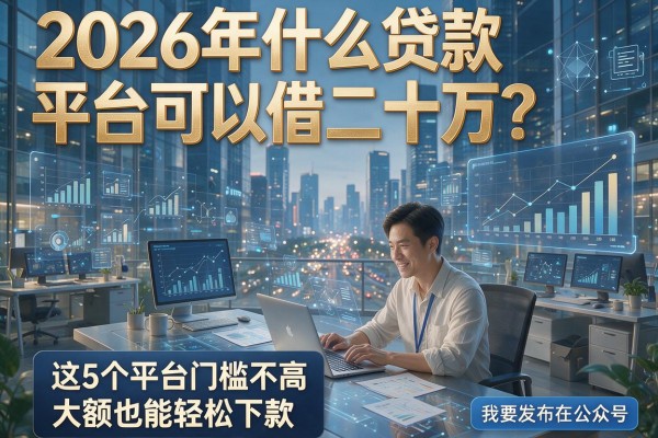 2026年什么贷款平台可以借二十万？这5个平台门槛不高、大额也能轻松下款