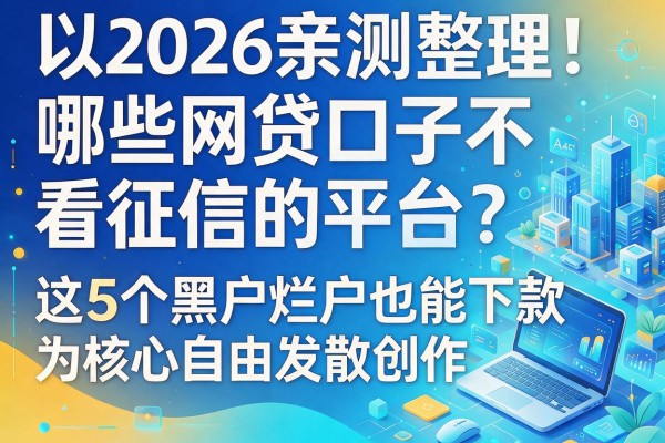 2026亲测整理!哪些网贷口子不看征信的平台?这5个黑户烂户也能下款