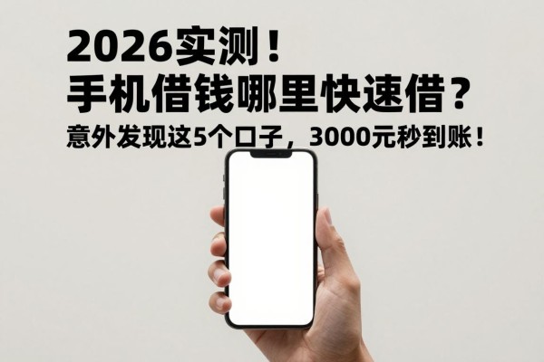 2026实测！手机借钱哪里快速借？意外发现这5个口子，3000元秒到账！