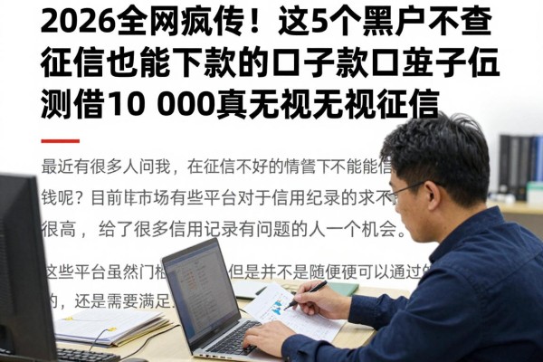 2026全网疯传!这5个黑户不查征信也能下款的口子,实测借10000真无视征信