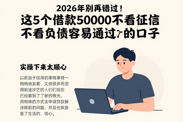 2026年别再错过！这5个借款50000不看征信不看负债容易通过的口子，实操下来太顺心