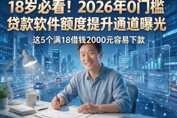 18岁必看!2026年0门槛贷款软件额度提升通道曝光,这5个满18借钱2000元容易下款