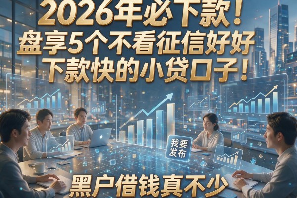 2026年必下款!盘点5个不看征信好下款快的小贷口子,黑户借钱真不少