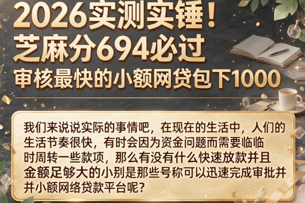 2026实测实锤！芝麻分694必过，审核最快的小额网贷包下1000