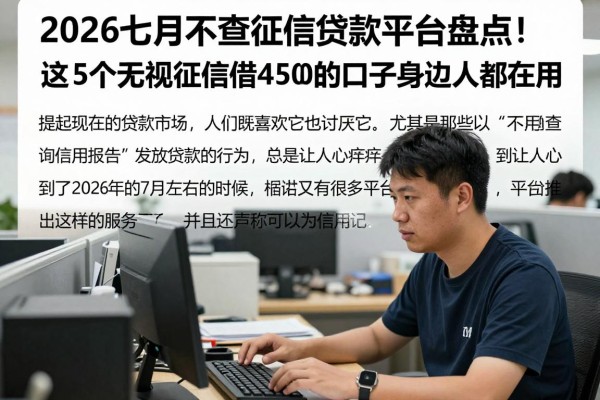 2026七月不查征信贷款平台盘点!这5个无视征信借4500的口子身边人都在用