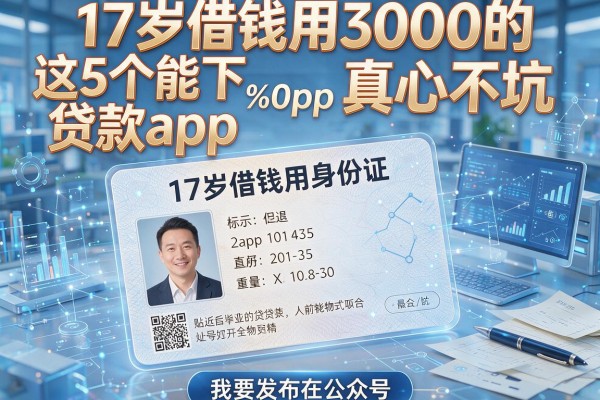 17岁借钱用身份证,这5个能下3000的贷款app真心不坑