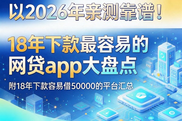 2026年亲测靠谱!18年下款最容易的网贷app大盘点,附18年下款容易借50000的平台汇总