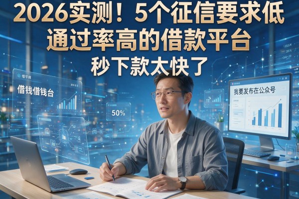 2026实测!5个征信要求低、通过率高的借款平台,秒下款太快了