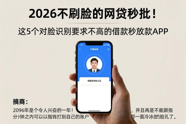2026不刷脸的网贷秒批!这5个对脸识别要求不高的借款秒放款APP,靠谱推荐来了