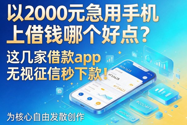 2000元急用手机上借钱哪个好点？这几家借款app无视征信秒下款！