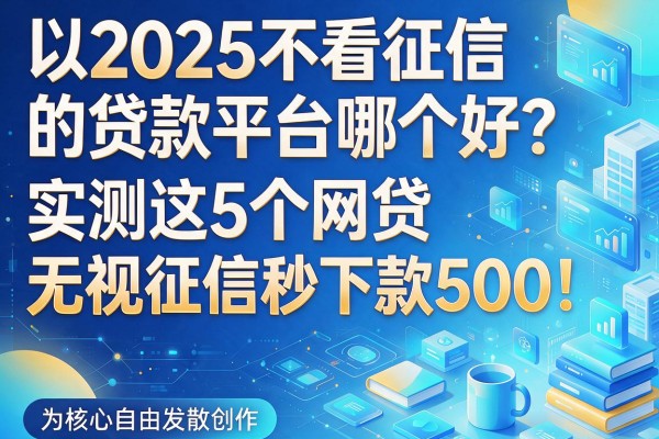 2025不看征信的贷款平台哪个好?实测这5个网贷无视征信秒下款500!