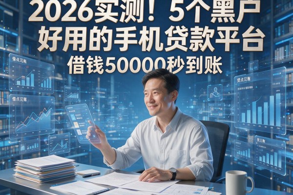 2026实测！5个黑户好用的手机贷款平台，借钱50000秒到账