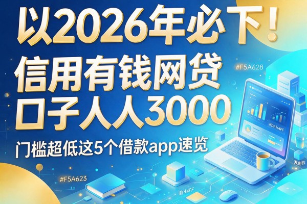2026年必下!信用有钱网贷口子人人3000,门槛超低这5个借款app速览