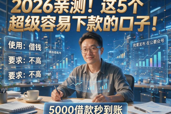 2026亲测！这5个超级容易下款的口子，要求不高，5000借款秒到账！